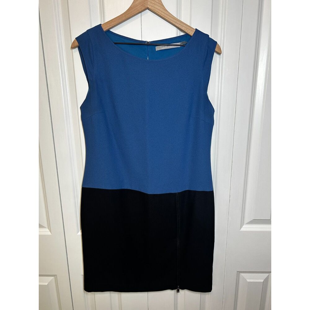 Marc New York Colorblock Sleeveless Sheath Dress Blue Black Size 8